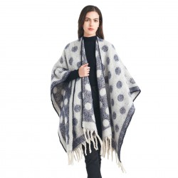 Amazon's best-selling shawl: A new European and American autumn and winter thickened jacquard cross shawl with loop yarn imitation mohair