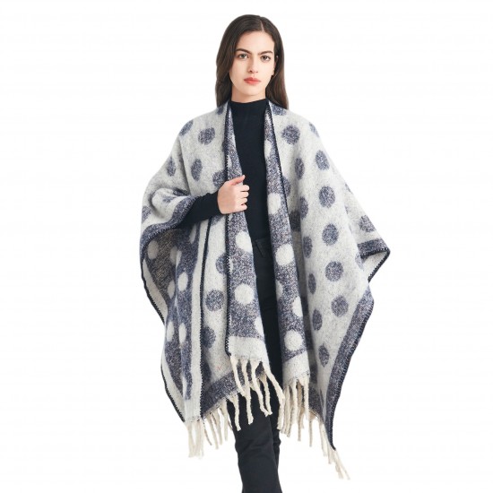 Amazon's best-selling shawl: A new European and American autumn and winter thickened jacquard cross shawl with loop yarn imitation mohair