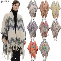 Amazon's best-selling 2025 new style European and American autumn and winter lace faux mohair thickened jacquard Great Wall shawl