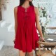 Di Yun's 2025 Spring/Summer cross-border European and American casual vacation style solid color, pleated sleeveless mini dress for children