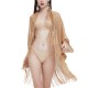 This is a new summer sunshade and sun protection cape from Europe and America. It is a golden, hollowed-out thin sleeve tassel shawl for women This is a new summer sunshade and sun protection cape from Europe and America. It is a golden, hollowed-out thin sleeve tassel shawl for women
