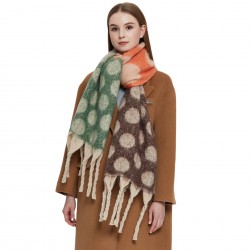 New thickened scarf, loop yarn, thick tassel, jacquard and large polka dot scarf and shawl for foreign trade in Europe and America in autumn and winter