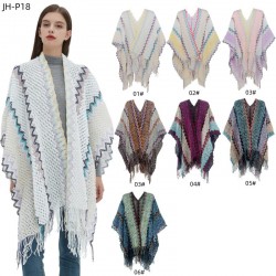 Wholesale of new foreign trade European and American spring, autumn and winter travel ethnic style split tassel white knitted shawls from the manufacturer