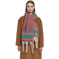 New European and American autumn and winter circle gauze mountain jacquard coarse tassel scarf in stock manufacturer for foreign trade women's shawls