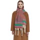 New European and American autumn and winter circle gauze mountain jacquard coarse tassel scarf in stock manufacturer for foreign trade women's shawls New European and American autumn and winter circle gauze mountain jacquard coarse tassel scarf in stock manufacturer for foreign trade women's shawls