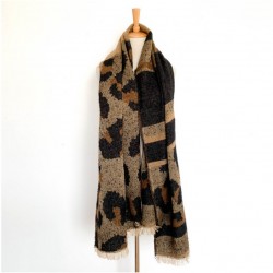 Foreign trade European and American autumn and winter circle sand leopard print scarf, women's faux cashmere thickened checkered scarf shawl, Tonglu manufacturer