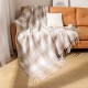 New sofa blankets for autumn and winter in Europe and America from the University of International Business and Economics, nap blankets, thickened plush checkered blankets imitating mohair
