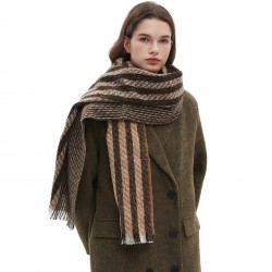 Factory direct supply cross-border best-selling foreign trade scarves, European and American autumn and winter new tweed striped scarves and shawls