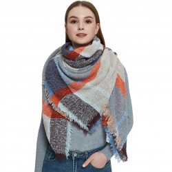European and American autumn and winter thickened men's scarf, loop gauze, large checkered square scarf, shawl in stock manufacturer