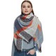 European and American autumn and winter thickened men's scarf, loop gauze, large checkered square scarf, shawl in stock manufacturer
