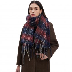 New cross-border foreign trade scarves, European and American autumn and winter men's and women's checkered tassel scarves and shawls manufacturer