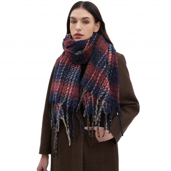 New cross-border foreign trade scarves, European and American autumn and winter men's and women's checkered tassel scarves and shawls manufacturer New cross-border foreign trade scarves, European and American autumn and winter men's and women's checkered tassel scarves and shawls manufacturer