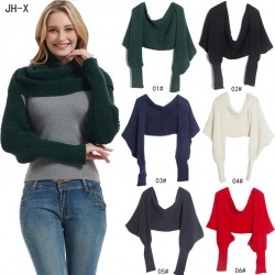 Cross-border exclusive best-selling autumn and winter scarves, export shawls, Korean solid color acrylic with sleeves, woolen knitted scarves