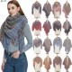 Hot-selling shawls for European and American autumn and winter, full polyester knitted fine check square scarves and scarves in stock, direct supply from the manufacturer