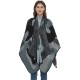 Cross-border Amazon hot export European and American autumn and winter double-sided jacquard imitation cashmere hemmed large leopard print slit shawl