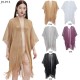 Cross-border hot foreign trade European and American new style cuff gold and silver thread tassel cape for women solid color summer transparent thin shawl