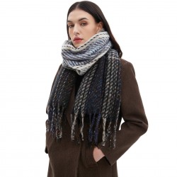 Factory direct supply of new style scarves for cross-border trade, European and American autumn and winter with floral gradient tassel scarves and shawls