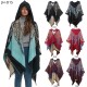 Amazon's hot foreign trade European and American spring and winter new peacock jacquard black and blue imitation cashmere hooded cape shawl Amazon's hot foreign trade European and American spring and winter new peacock jacquard black and blue imitation cashmere hooded cape shawl