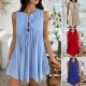 Di Yun's 2025 Spring/Summer cross-border European and American casual vacation style solid color, pleated sleeveless mini dress for children