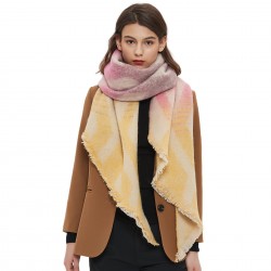 Amazon's hot export European and American autumn and winter thickened women's shawl, loop gauze geometric bevel scarf
