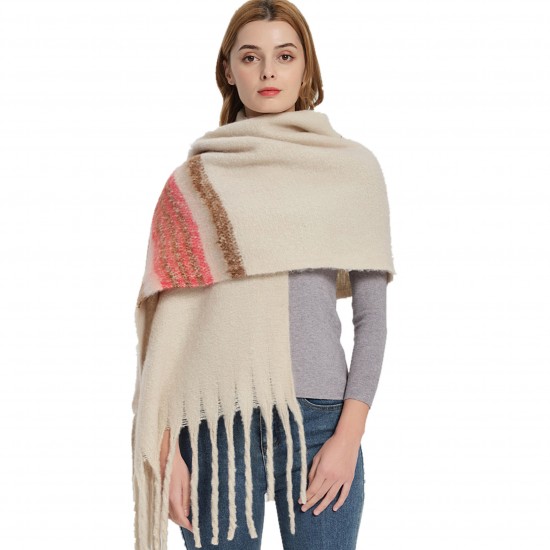 Custom manufacturer of new thickened and long fringed scarves and shawls for autumn and winter in Europe and America Custom manufacturer of new thickened and long fringed scarves and shawls for autumn and winter in Europe and America