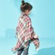 Direct supply from the manufacturer: Amazon's popular new autumn and winter European and American children's horn-buttoned checkered cape shawls Direct supply from the manufacturer: Amazon's popular new autumn and winter European and American children's horn-buttoned checkered cape shawls