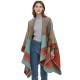 A new style of cape for foreign trade, a thickened orange faux cashmere cape with a triangular stitch stitch and slit A new style of cape for foreign trade, a thickened orange faux cashmere cape with a triangular stitch stitch and slit