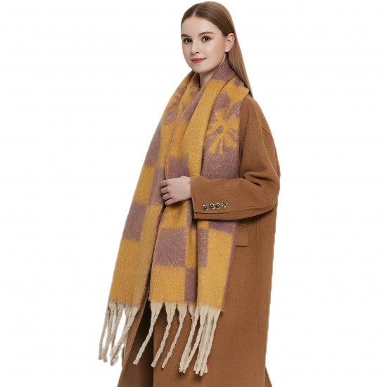 New cross-border scarves for export to Europe and America for autumn and winter, thickened loop yarn and thick jacquard checkered scarves manufacturer New cross-border scarves for export to Europe and America for autumn and winter, thickened loop yarn and thick jacquard checkered scarves manufacturer