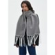 Amazon's popular mid-to-high-end European and American autumn and winter new double-sided tweed solid color tassel scarf manufacturer Amazon's popular mid-to-high-end European and American autumn and winter new double-sided tweed solid color tassel scarf manufacturer
