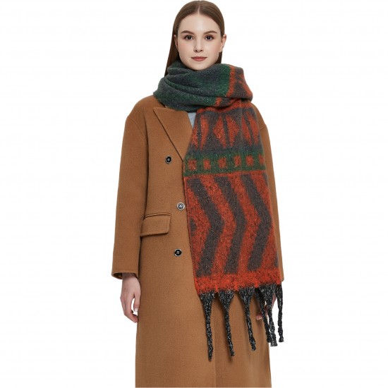 New style of shawl for foreign trade, thickened and thickened fringed jacquard scarf imitating mohair for autumn and winter in Europe and America, direct supply from the factory New style of shawl for foreign trade, thickened and thickened fringed jacquard scarf imitating mohair for autumn and winter in Europe and America, direct supply from the factory