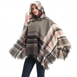 Factory direct supply of popular European and American spring, autumn and winter new styles in stock for women's capes, hooded shawls and cloaks