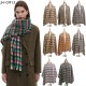 Amazon's popular cross-border export European and American autumn and winter new tweed short beard small check scarf shawl manufacturer