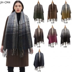 Factory direct supply of new style scarves for cross-border trade, European and American autumn and winter with floral gradient tassel scarves and shawls