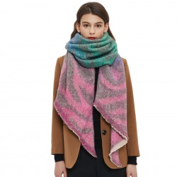 New cross-border diagonal scarf from the manufacturer, for export to Europe and America in autumn and winter, with loop yarn jacquard zebra print scarves and shawls