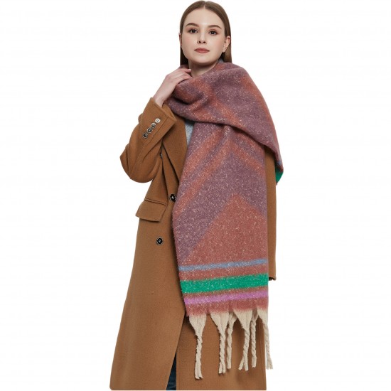 New European and American autumn and winter circle gauze mountain jacquard coarse tassel scarf in stock manufacturer for foreign trade women's shawls New European and American autumn and winter circle gauze mountain jacquard coarse tassel scarf in stock manufacturer for foreign trade women's shawls