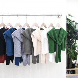 Wholesale of new spring and summer knitted small shawls for women to wear with fake collars and solid color small shawls from Tonglu manufacturer