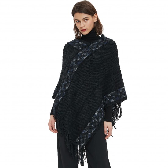 New style of pullover shawl for foreign trade, European and American spring and autumn striped solid color fringed knitted cape shawl in stock wholesale factory New style of pullover shawl for foreign trade, European and American spring and autumn striped solid color fringed knitted cape shawl in stock wholesale factory