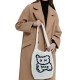 Cross-border knitted bags for foreign trade, Japanese and Korean spring and autumn, white bear casual and laid-back style, single-shoulder bag for girls, hand-carried bag