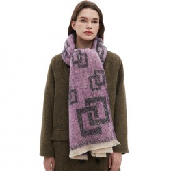 New style of men's and women's striped jacquard scarves for autumn and winter in Europe and America, produced by Tonglu manufacturer