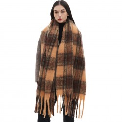 Amazon's best-selling foreign trade European and American shawls for autumn and winter, with thickened hoop sand and coffee Maillard scarves wholesale manufacturer