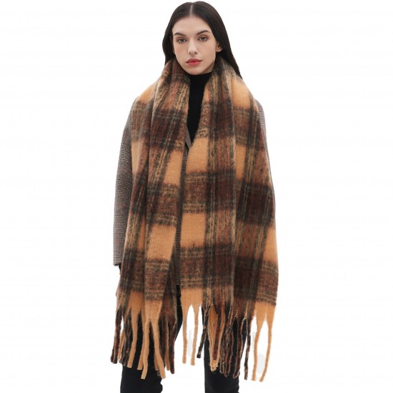 Amazon's best-selling foreign trade European and American shawls for autumn and winter, with thickened hoop sand and coffee Maillard scarves wholesale manufacturer Amazon's best-selling foreign trade European and American shawls for autumn and winter, with thickened hoop sand and coffee Maillard scarves wholesale manufacturer