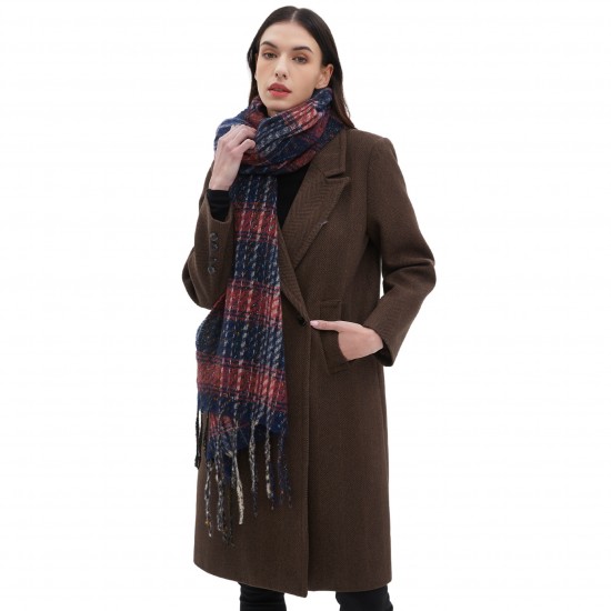 New cross-border foreign trade scarves, European and American autumn and winter men's and women's checkered tassel scarves and shawls manufacturer New cross-border foreign trade scarves, European and American autumn and winter men's and women's checkered tassel scarves and shawls manufacturer