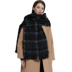A new cross-border bestseller, a warm scarf for men and women in foreign trade, a black checkered scarf and shawl for autumn and winter in Europe and America