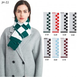 Factory direct supply of new autumn and winter woolen scarves for export, Korean version of checkered knitted scarves for male and female students and couples