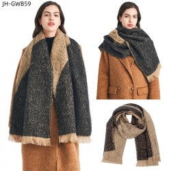 Wholesale of new European and American autumn and winter style circle jacquard color-blocked tassel scarves and thickened shawls for women