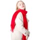 Wholesale manufacturer of cross-border New Year's Eve red scarves, European and American autumn and winter Christmas tassel solid color red scarves Wholesale manufacturer of cross-border New Year's Eve red scarves, European and American autumn and winter Christmas tassel solid color red scarves