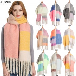 The original manufacturer's cross-border foreign trade autumn and winter new thickened scarves and shawls with loop yarn and thick tassels in color