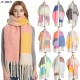 The original manufacturer's cross-border foreign trade autumn and winter new thickened scarves and shawls with loop yarn and thick tassels in color The original manufacturer's cross-border foreign trade autumn and winter new thickened scarves and shawls with loop yarn and thick tassels in color
