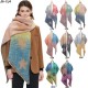 Foreign trade 2023 New style warm shawl for women, European and American autumn and winter, loop yarn jacquard color-blocked star diagonal scarf manufacturer Foreign trade 2023 New style warm shawl for women, European and American autumn and winter, loop yarn jacquard color-blocked star diagonal scarf manufacturer
