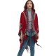 New cross-border trade shawl, European and American spring, autumn and winter cape, ethnic style, heart-shaped red tassel hooded cape